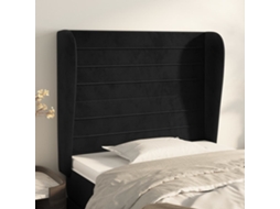 Vidaxl Cabeceira De Cama C/ Abas Veludo 83x23x118/128 Cm Preto