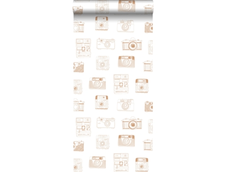 Papel de Parede ESTAHOME (0,53 x 10,05 m - Tecido - Castanho)