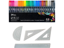 Conjunto De Marcadores Artísticos Com Glitter, Decorativos Para Escrita, Canetas Artesanais, E Régua Desenho,