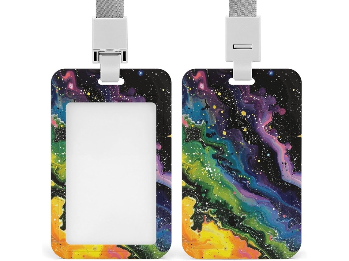 Porta Crachá, Roxo E Verde, Personalizável, À Prova D Água, Porta Etiqueta De Identificação, Estojo Protetor