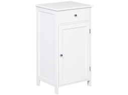 Armário Casa Banho 1 Gaveta 1 Porta Prateleira Ajustável 43x34x77cm Branco