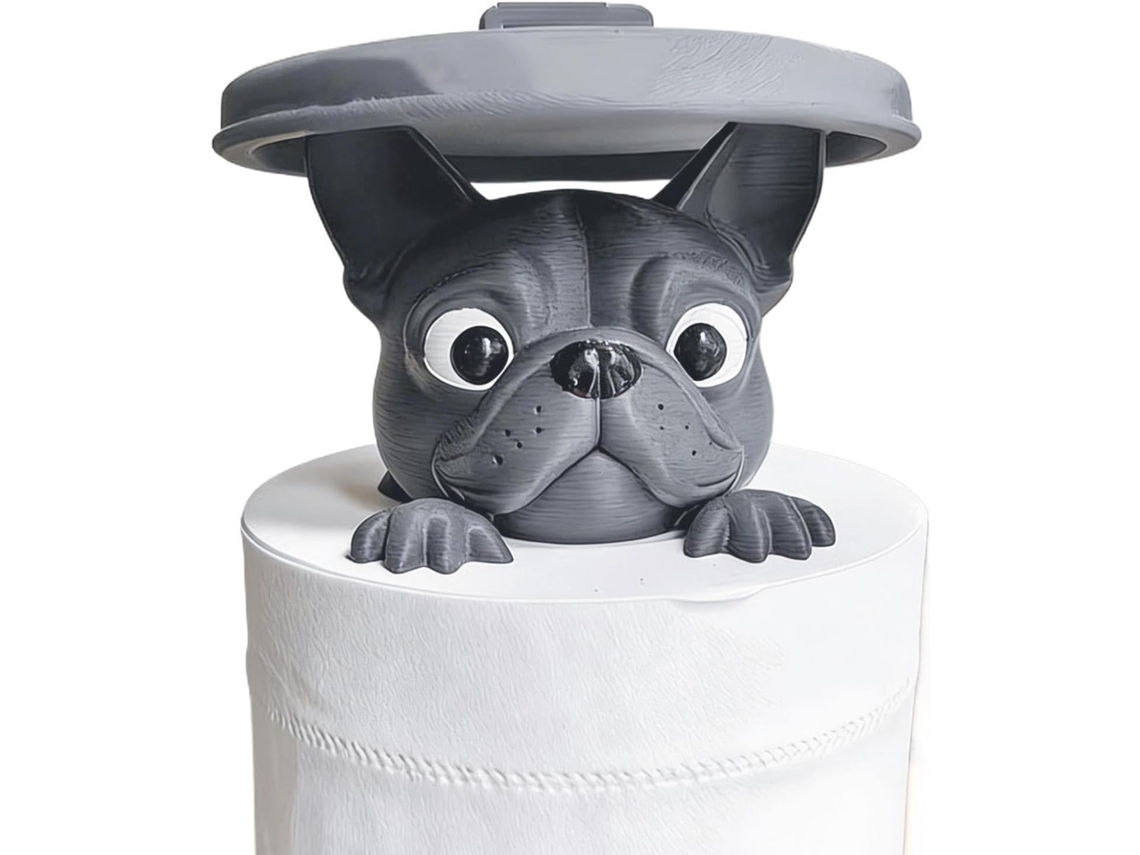 Porta Papel Toalha Fofo Em Formato De Bulldog Para Guardar Lenços