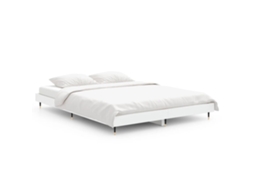 Bed Frame, Bed Frames Vidaxl Branco Madeira Processada (140 X 190 Cm)