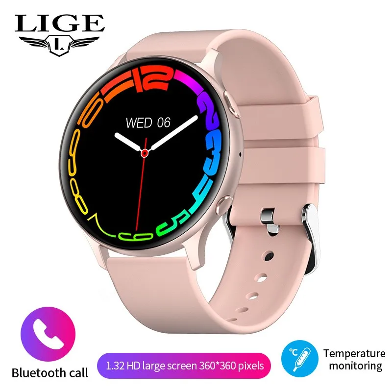 (silicone Rosa) Smartwatch Universal Com Tela De Alta Definição 360° Para Atender Chamadas