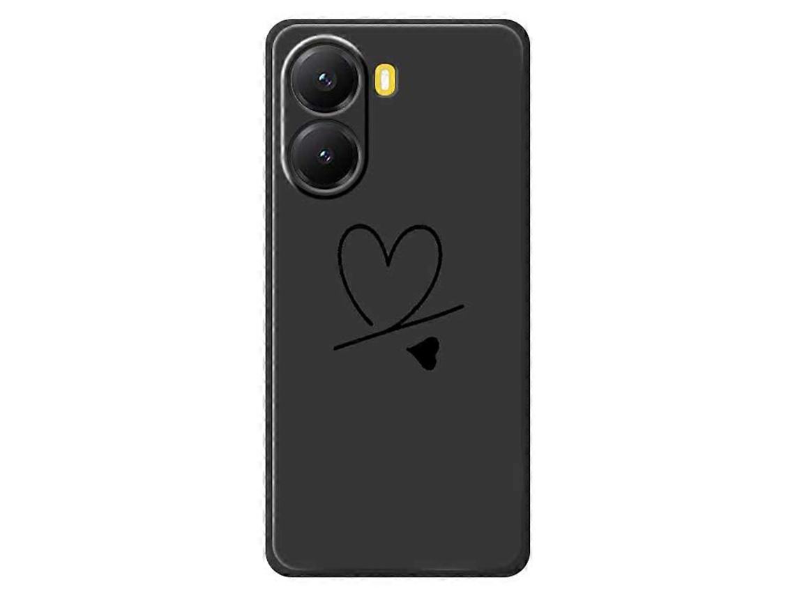 Capa Traseira De Tpu Com Borda Reta E Estampa De Amor Para Xiaomi Redmi Turbo 4 5g / Poco X7 Pro 5g, Preta