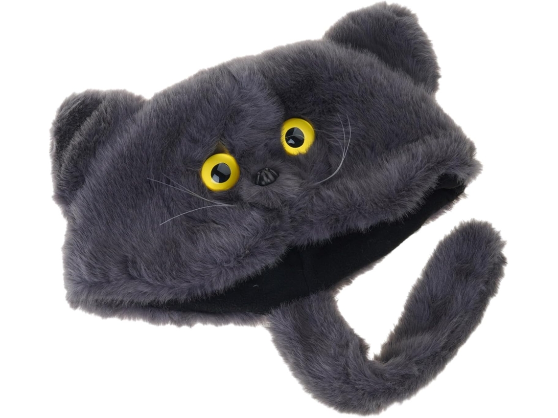 Gorro de Tricô Macio e Felpudo com Orelhas de Gato Acessório Aconchegante para o Inverno SFUSHOS