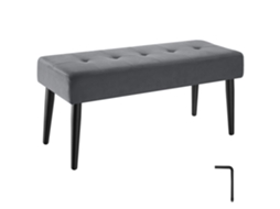 Banco TECTAKE Glora com Estofamento em Espuma de Alta Densidade, Pés em Aço e Tampões de Plástico (95x38x45cm) Cinzento