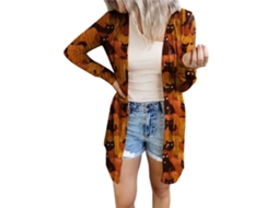 Suéter de Inverno Feminino Laranja M Halloween