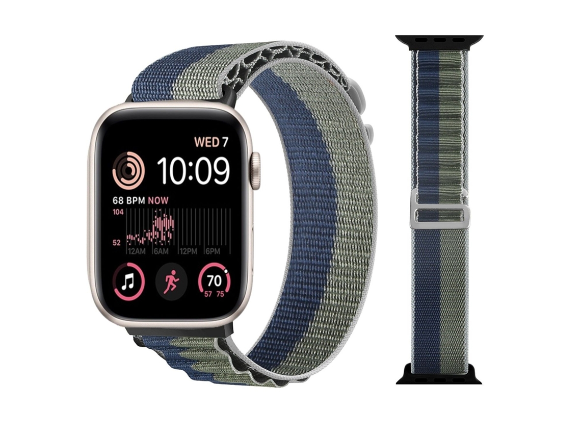 Bracelete Loop Alpine para Apple Watch Series 8 45mm Verde e Azul