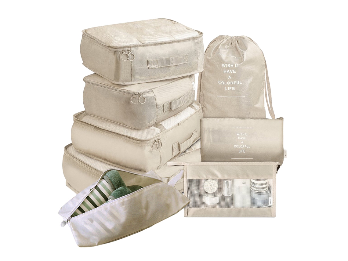 Organizador Cubos Embalagem Mala NEVEANCE Bege (34x24x3cm)