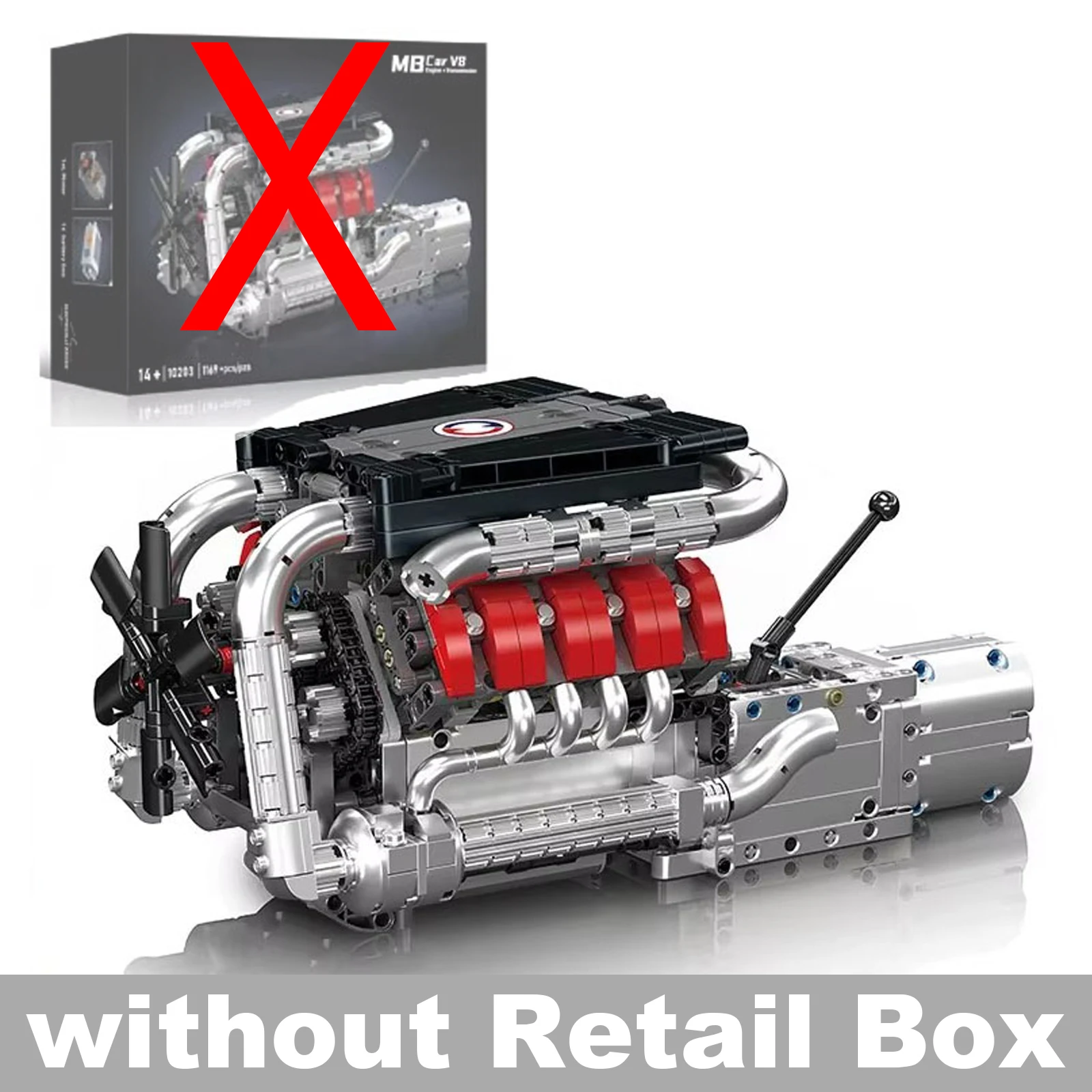 Blocos De Construção De Tecnologia Mecânica Para Modelo De Motor V8 De 1169 Peças