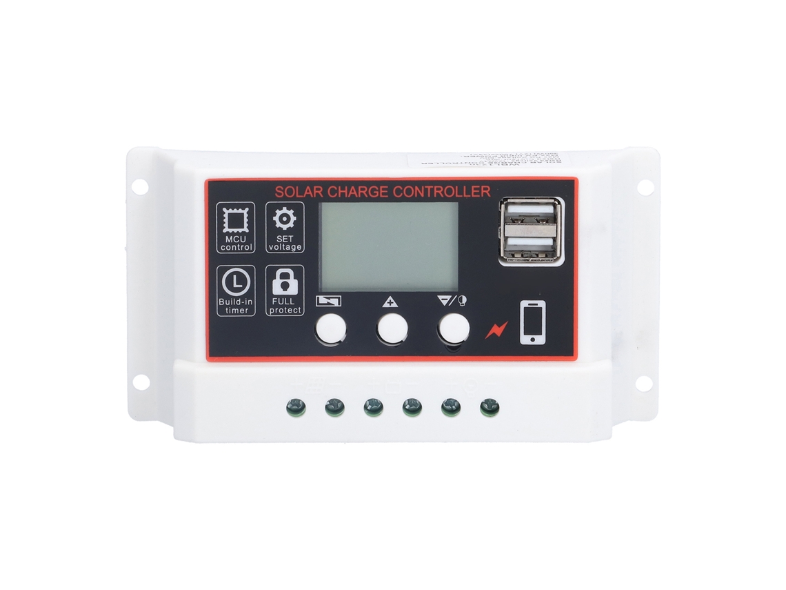 Controlador de Carga Solar HKJ com LCD e USB 5V