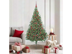 Vidaxl Árvore De Natal Artificial Pré-iluminada Verde 180 Cm Pvc