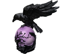 Luminária De Mesa Raven Gothic Roxa Com Led Para Decoração