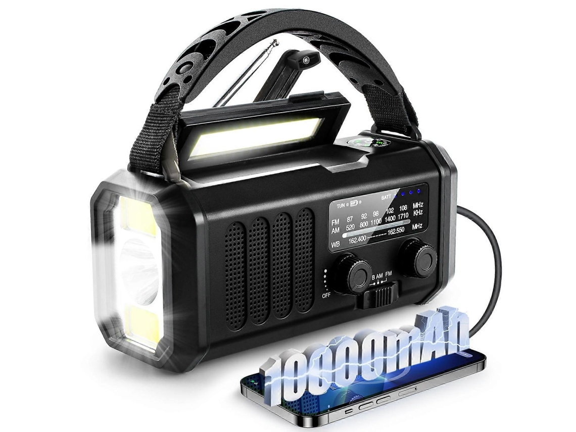 Rádio com Célula Solar, Bateria de 1200mah e Gerador de Energia AQUAFORGE
