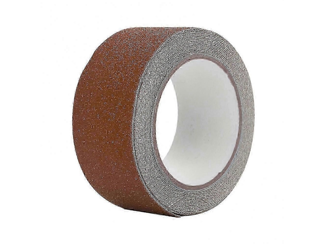 Fita Adesiva Antiderrapante Colorida de Pvc 5 M X Cm para Decoração Segurança em Degraus e Pisos Escadas GOKOCO (marr Om)