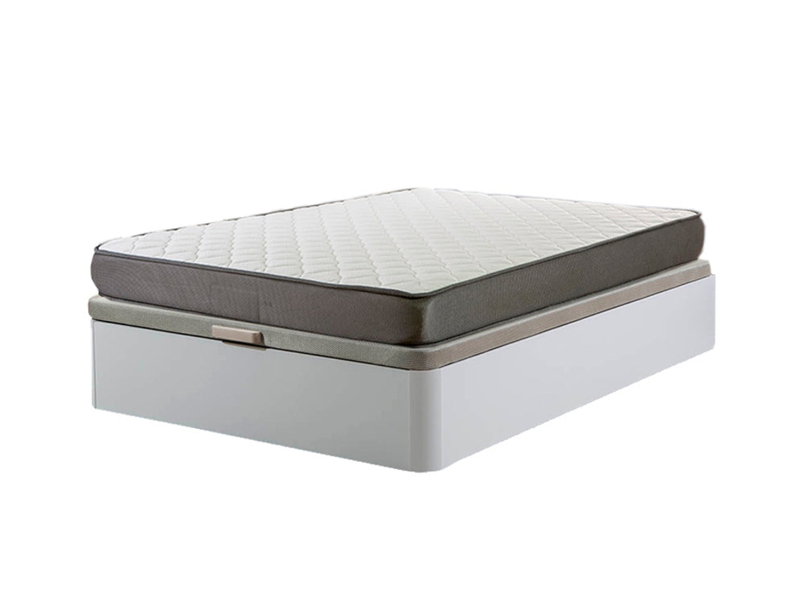 Sommier Atenas Branco 90X190Cm Colchão Básico 18Cm SALDOSYSTOCKS