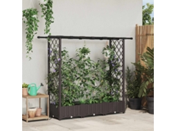 Vidaxl Cama Elevada Com Treliça E Telhado Castanho 164 X 40 X 121 Cm