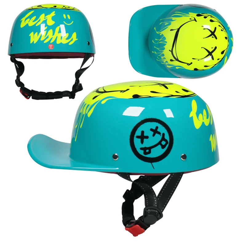 (m) Capacete Retrô De Motocicleta, Boné De Beisebol