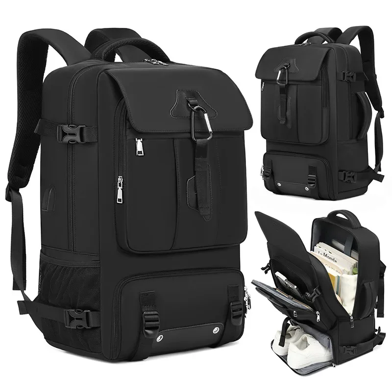 Mochila Usb De Grande Capacidade (marrom Claro, 15 Polegadas), Ideal Para Viagens A Negócios E Escola, Mochila Multifuncional.
