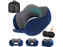Almofada De Viagem, Em Espuma Viscoelástica, Com Máscara De Dormir, Com Acessórios Auriculares