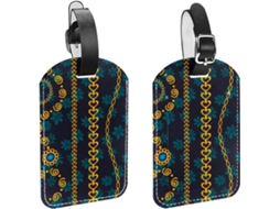 Conjunto De 2 Etiquetas Bagagem Em Imitação Couro Com Design Retrô