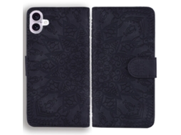 Capa Em Couro Pu Cor Preto Para Apple Iphone 16