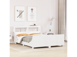 Vidaxl Cama Sem Colchão 120x190 Cm Madeira De Pinho Maciça Branco