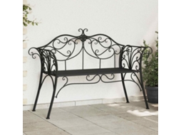 Vidaxl Banco De Jardim 2-número De Lugares 130 X 47 X 90 Cm Aço Preto