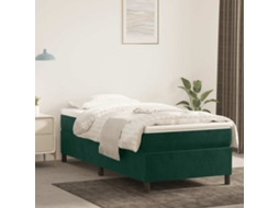 Vidaxl Estrutura De Cama Com Molas 80x200 Cm Veludo Verde-escuro
