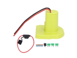 Adaptador de bateria com conector de alimentação e fusível de 30A para Ryobi 18V