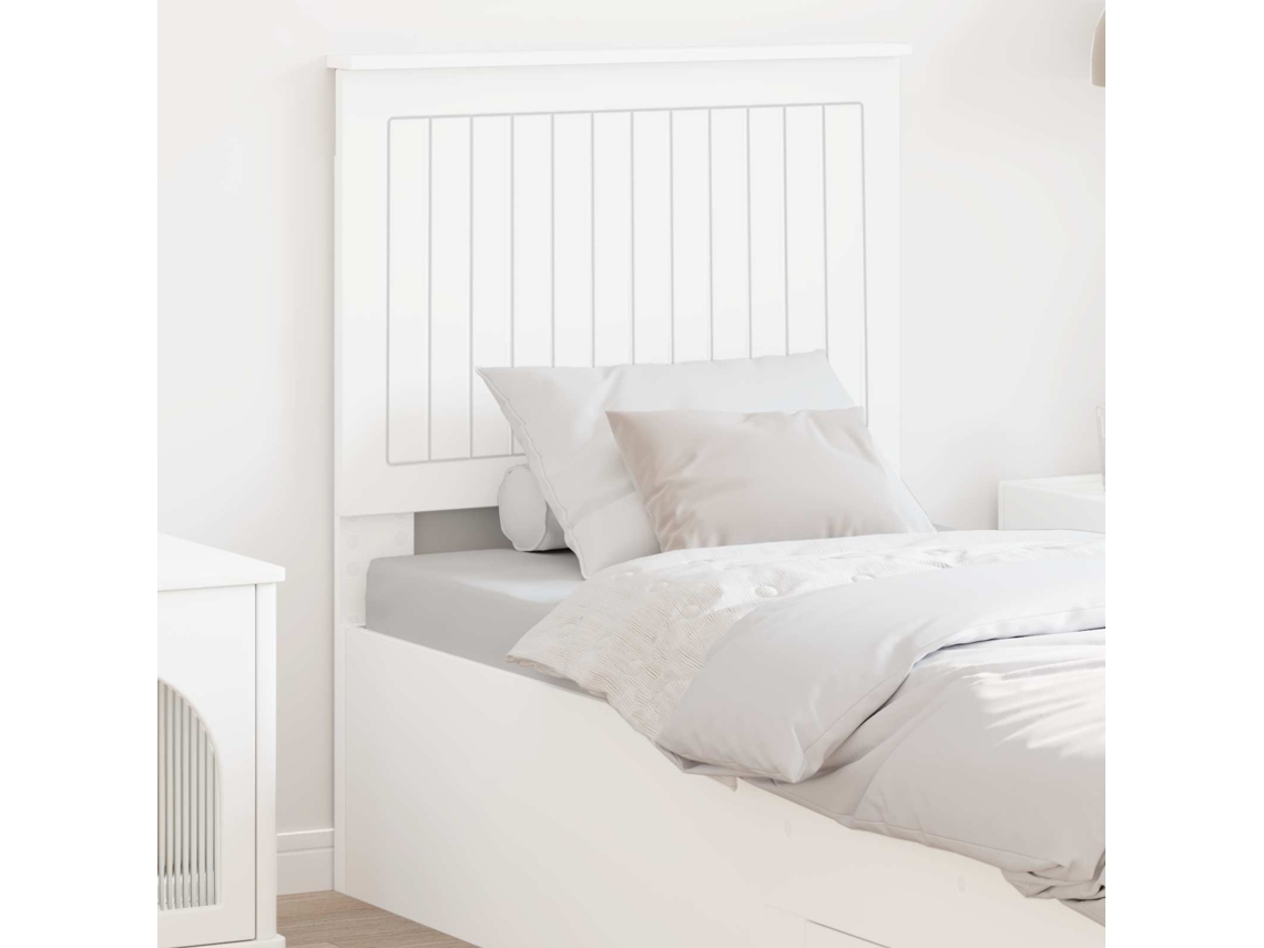 Vidaxl Cabeceira Com Cabeceira Branco 75 Cm Madeira Processada