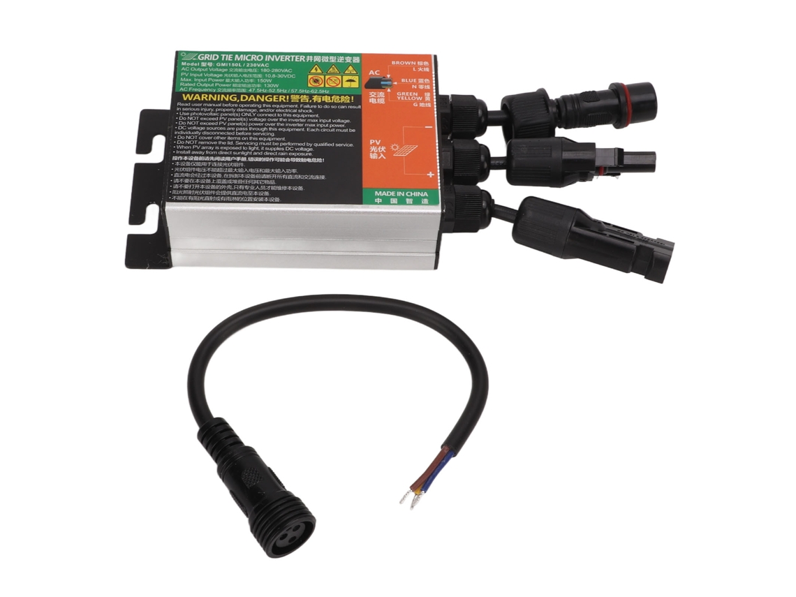 Inversor Solar de Conexão À Rede Elétrica 150 W, 230 V, Entrada Cc de 10, 8 V a 30 para Saída Ca de 180 280, Microinversor para Uso Externo BRILVIBERA