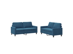 Sofa Set, Sofa Sets Vidaxl Azul Veludo (n/a)