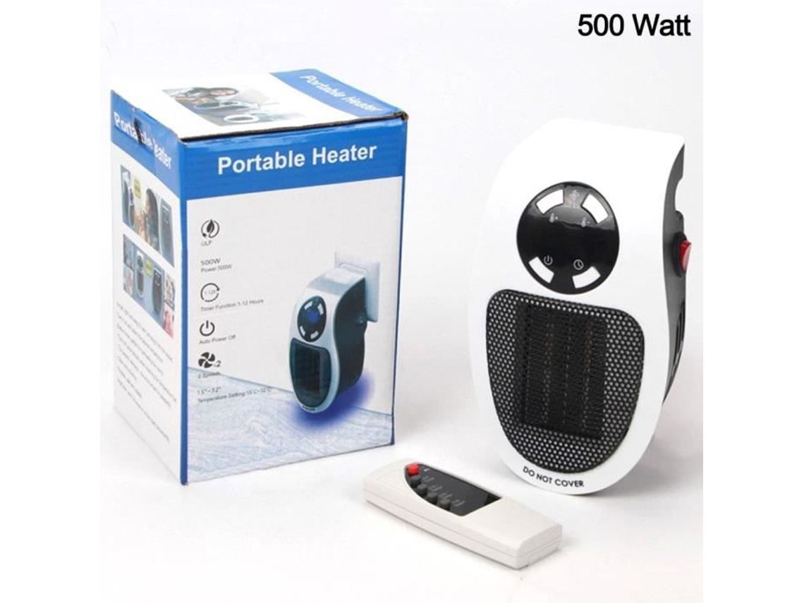 Aquecedor de Mãos Elétrico Eu Caixa Branca 500W Miniventilador Radiador de Parede