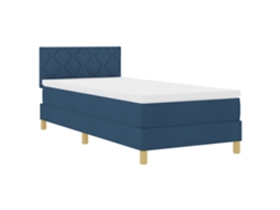 Conjunto 1 Cama Box Vidaxl Azul Tecido (100 X 200 Cm)