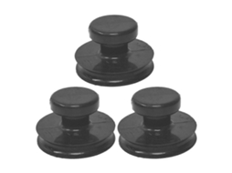 3 Cups de Sucção Manejo Cazo Sonoro Cazo Meditação Material Goma Preto 8,00x8,00x6,00cm Negro