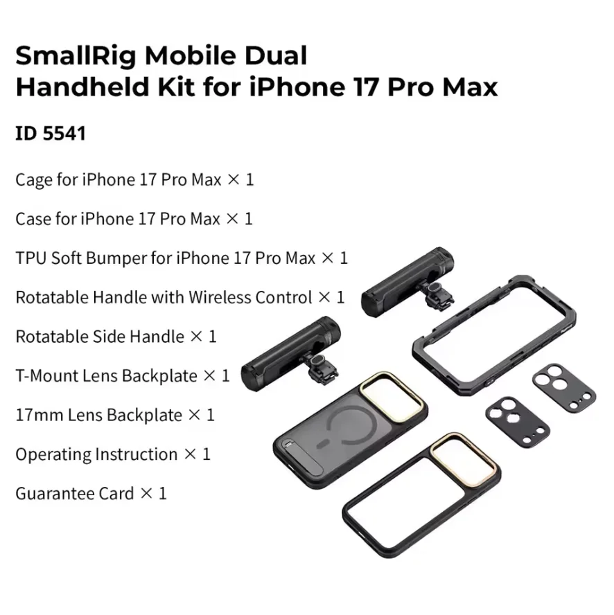 Kit De Cesta De Vídeo Para Iphone 17 Pro Max (edição Flagship), Com Cesta+case, Modelos 5542+5541