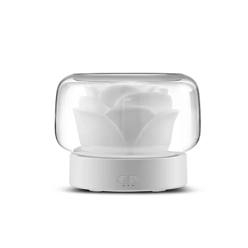 (branco) Difusor De Fragrância Floral De 7 Cores Com Desligamento Automático Para Aromaterapia
