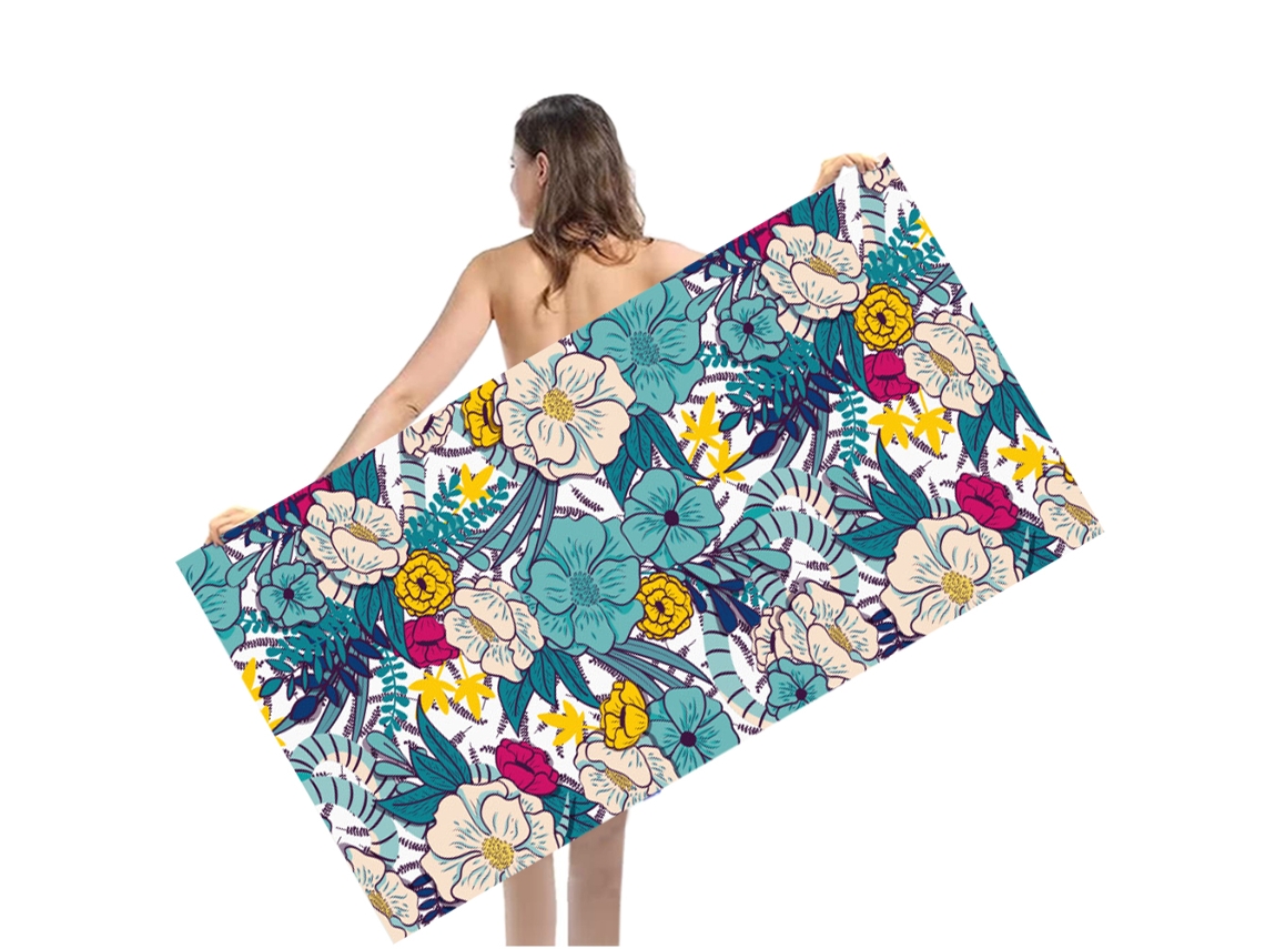 Toalha RNEMITERY Praia Adultos Oversized Viagem Secagem Verde (80x160cm)