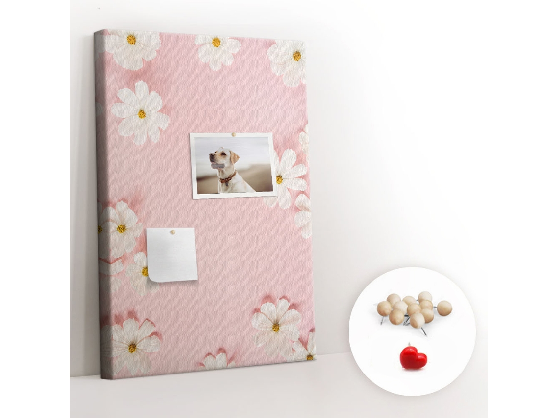 Quadro De Cortiça Com Impressão Margaridas Para O Quarto Das Crianças Espelharte (40x60 Cm)