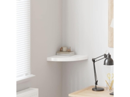 Vidaxl Prateleira De Canto Suspensa 35x35x3,8 Cm Mdf Branco Brilhante