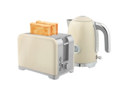 Conjunto De Chaleira E Torradeira, 2200w, 7 Níveis De Douramento, Vários Funções, Cream-kd
