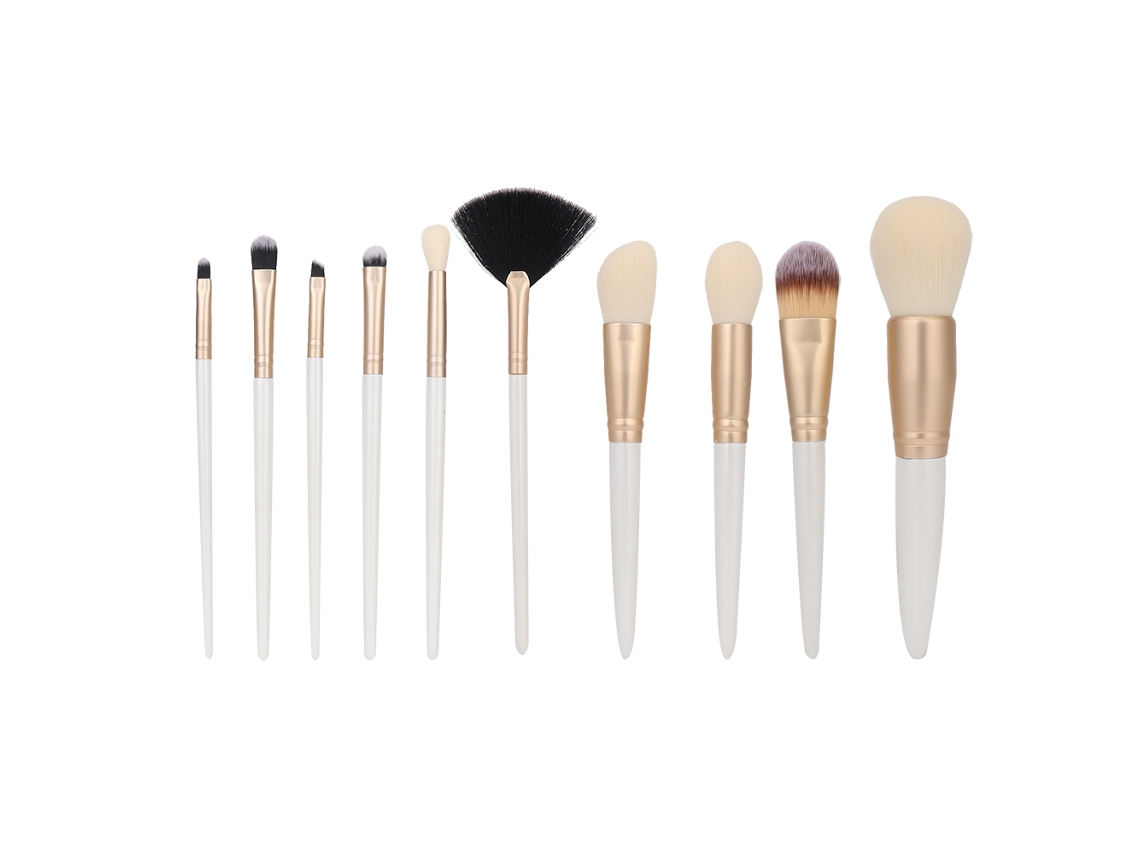 10 Brochas Profesionales De Maquillaje: Brocha De Base, Sombra De Ojos Y Herramientas Portátiles