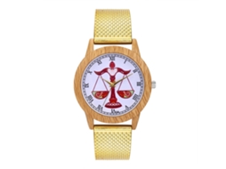 Relógio de Pulso Analógico com Pulseira de Malha Quartzo Estilo Elegante Presente para Amante (ouro)