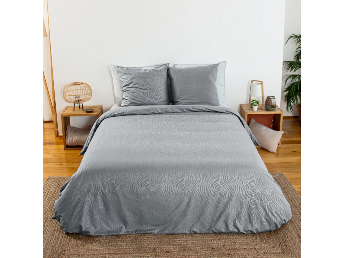 Roupa De Cama De Poliéster Reversível Com Estampa De Zebra Para 2 Lugares