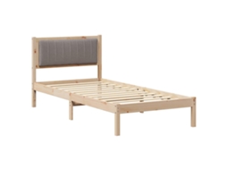 Conjunto 1 Estrutura De Cama De Madeira Vidaxl Castanho Madeira De Pinho Maciça (90 X 190 Cm)
