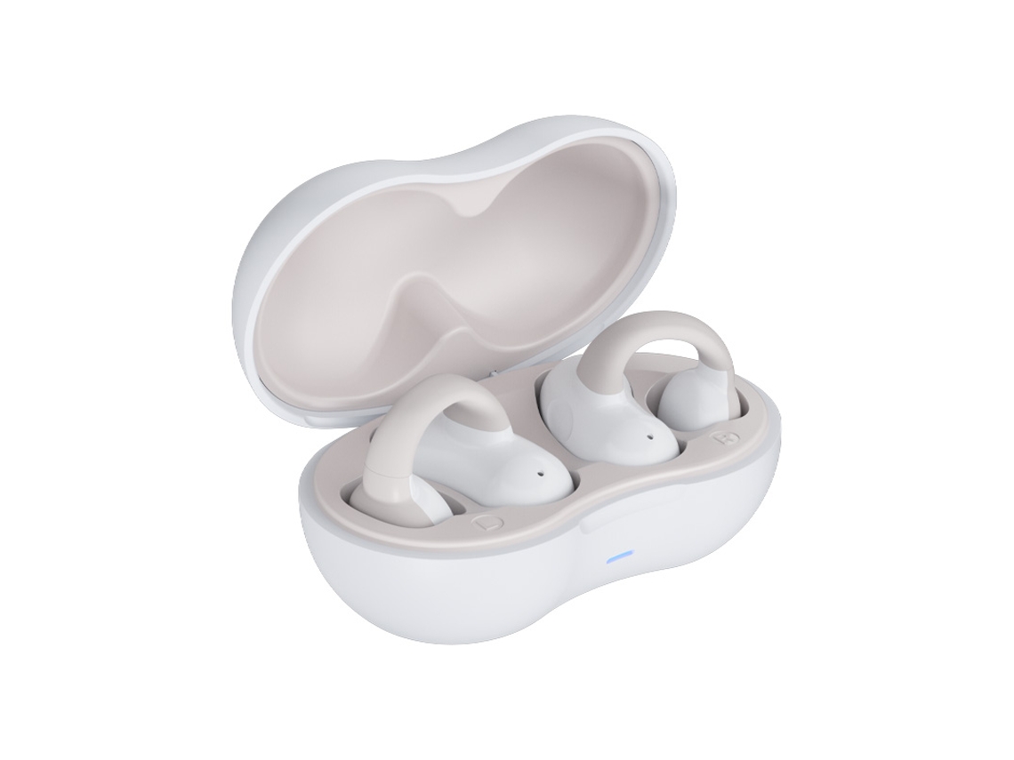 Fones de Ouvido Bluetooth 5.4 , Fones de Ouvido Sem Fio com Condução Aérea, Qualidade de Som Hifi. MDUG (bege)