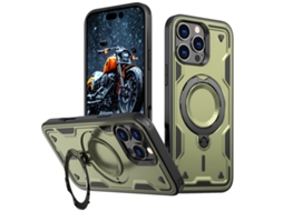 Capa Armor Híbrida Pc Tpu Para Iphone 16 Pro Max - Suporte De Anel Magsafe