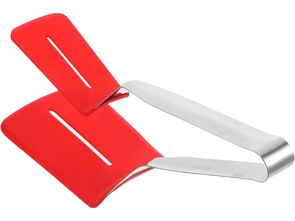Pinça Para Bife Levemolo Em Aço Inoxidável 304com Cabeça De Silicone Vermelha, Pinça Multifuncional Para Churrasco